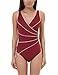 Delimira Women's Slimming One Piece Piped Plus Size Swimsuit Bathing Suit