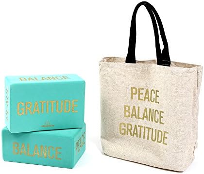 Affirmations Yoga Blocks (Set of 2), Eco-Friendly Recycled High-Density Foam - 4" X 6" X 9"