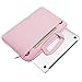 MOSISO Laptop Shoulder Bag Compatible with MacBook Pro 16 inch 2023-2019 M3 A2991 M2 A2780 M1 A2485 A2141/Pro 15 A1398,15-15.6 inch Notebook,Polyester Flapover Briefcase Sleeve Case, Pink
