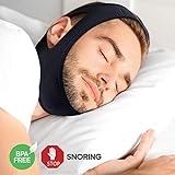 AsaVea Anti Snoring Chin Strap - Snore Stopper Solution, Adjustable Comfortable Soft Breathable Quality Sleep Aid Device