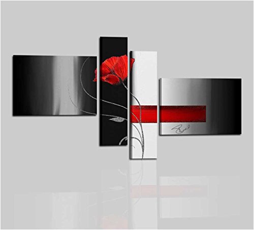 title=QUADRI MODERNI ASTRATTI DIPINTI A MANO SU TELA BIANCO ROSSO NERO GLITTER MUSA