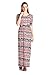 82 Days Women'S Rayon Span Printed Maxi Dress with Elastic Waistband - Solid