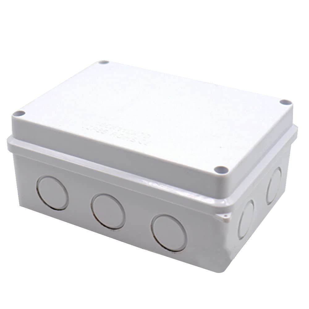 Electrical Junction Box, IP55 Weatherproof Electrical Enclosure Project Instrument Case, Reserved Hole Project Box (1Pcs - 150 x 110 x 70mm)