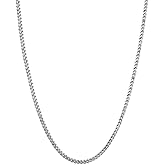 Savlano 925 Sterling Silver Rhodium Plated Solid 2.5MM Franco Square Box Chain Necklace for Women & Men-Made In Italy Comes with a Gift Box