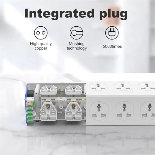 LDNIO Power Strip 10 Outlet | 6 USB Ports 32W PD Fast Charging | Surge Protector | 2M Heavy Duty Extension Cord | UAE Compatible EU UK US Plug | Home Office Power Board