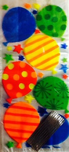 DG Dolgencorp Party Favor Treat Bags with Twist Ties ~ Cellophane 15 Count ~ Birthday Party Balloons