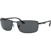 Ray-Ban mens Rb3498 Rectangular Sunglasses