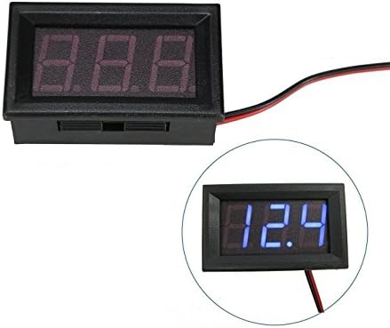 VIKINS 2 Wire Blue DC5.00-30.0V LED(0.56 inch) Panel Digital Display Voltage Meter Voltmeter,Reverse connection protection,High Precision,Low operating voltage