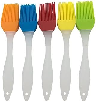 FDIO 5 Pcs Silicone Pastry/Basting/Oil Brush,Kitchen Gadgets for BBQ,Meat,Grilling,Cakes,Heatproof&amp;Flexible,Food Grade&amp;Dishwasher Safe(Multicolor)
