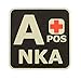 Glow Dark APOS A+ NKA Blood Type No Known Allergies Tactical Morale PVC Rubber Fastener Patch