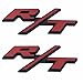 TK-KLZ 2Pcs 3D Metal R/T Car Side Fender Rear Trunk Emblem Badge Decals for Dodge Ram Charger Challenger Ram Avenger SRT Viper Caliber Caravan Dakota Interpid Shadow Decoration
