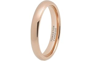 CROWNAL 1mm 2mm 3mm 4mm 5mm 6mm 7mm 8mm Tungsten White/Yellow Gold/Rose Gold Plated Wedding Band Ring Men Women Plain Dome Polished Comfort Fit