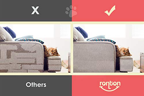 Ronton Cat Scratch Deterrent Tape - 12 in X 17 Anti Scratch Tape for Cats | 100% Transparent Clear Double Sided Training Tape | Pet & Kid Safe | Furniture, Couch, Door Protector (10 Sheet) - Thumbnail 2
