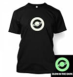 Saturn Circle Glow In The Dark T-shirt - Black X-Large (46/48")