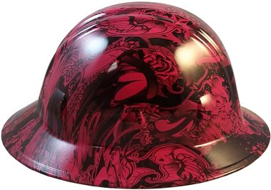 hot pink full brim hard hats