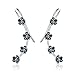 BAMOER 925 Sterling Silver Clip on Earrings Black Daisy Flowers Crawler Earrings Climbing Earrings for Women Christmas Gifts