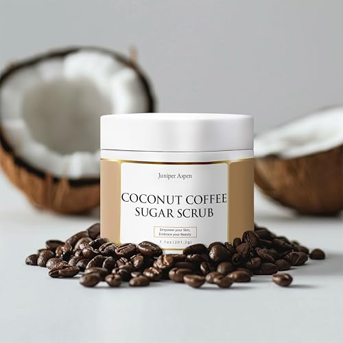 Coconut Coffee Sugar Body Scrub, Exfoliating Sugar Scrub that Foams to Moisturize and Exfoliate the Body, Hands, and Feet, Exfoliating Body Scrub for the Bath or Shower with Oatmeal Extract for Skin