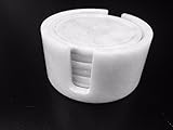 White Marble Coaster Set 6 Pcs Felt Bottom