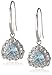 Amazon Collection Rhodium-Plated Silver Created White Sapphire and Gemstone Dangle Earrings