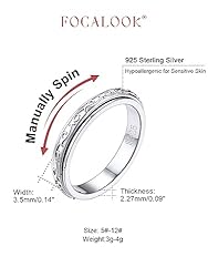 FOCALOOK Fidget Rings for Anxiety for
