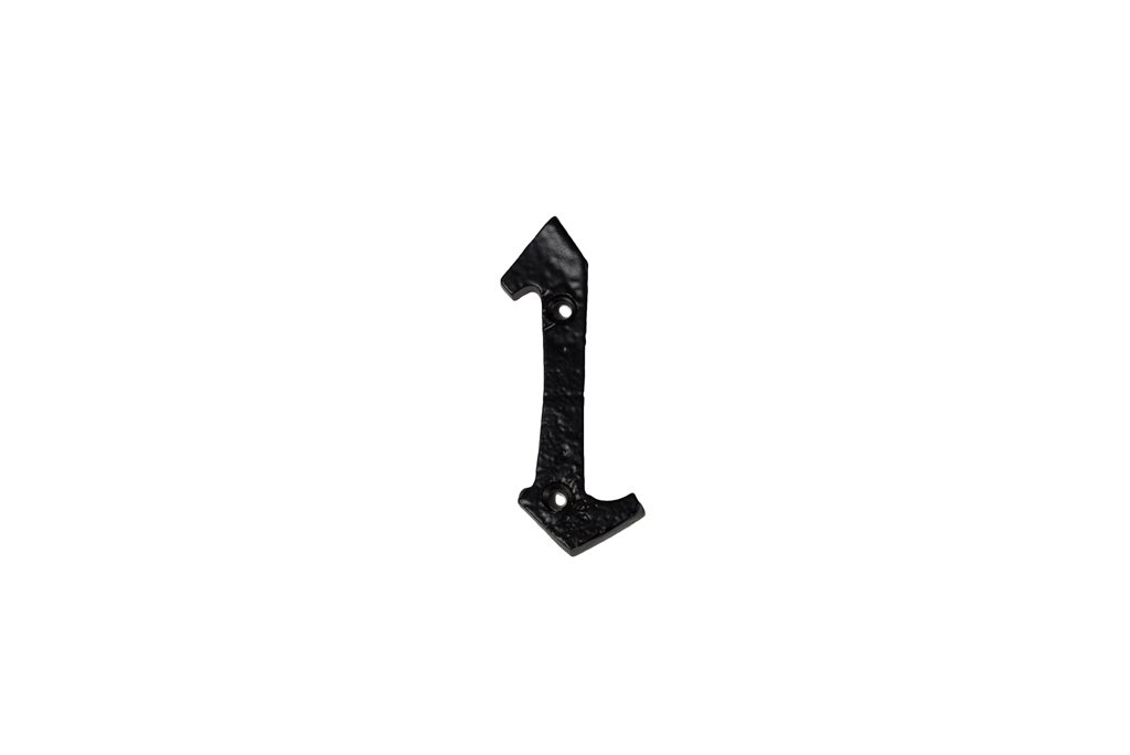 Merriway BH01861 Black Antique Style Screw-On House Flat Gate Post Numeral 75 mm (3 Inch) Number 1