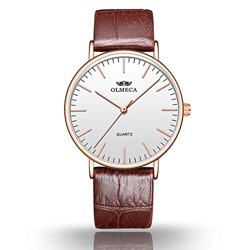 OLMECA Women's Watches Luxury Wristwatches 36mm Simple Dial - Replaceable Multi-Color Striped -Rose White Color