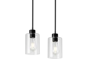 Black Pendant Lights Kitchen Island,Modern Farmhouse Glass Pendant Light,Light Fixture Kitchen Pendant Mini Hanging Light Fix