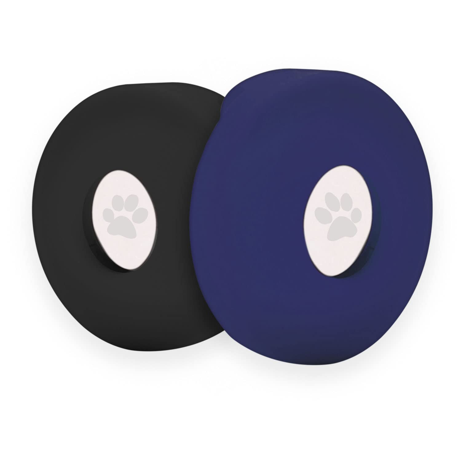 Airtag Dog Collar Holder, Silicone Pet Collar Case for Apple Airtag, Anti-Lost Air Tag Cover for Luggage and Handbag (Blue/Black)