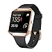 GHIJKL Fitbit Blaze Slim Bands Frame, TPU Replacement Sport Strap Rose Gold Frame Fitbit Blaze Smart Fitness Watch, Large Small, Black