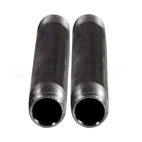 Everflow Supplies NPBL1280-2 Steel Nipple Pipe, 1/2" x 8", Black