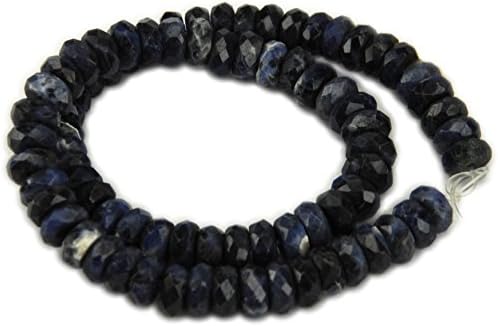 Bead, Sodlite Faceted 8x2mm Rondell x 6pcs
