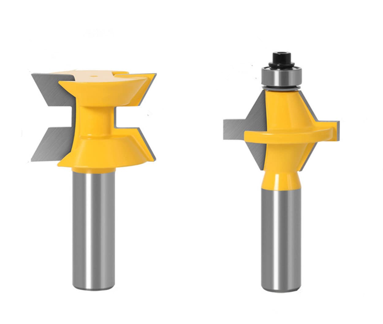 Photo 1 of 1/2 Inch Shank Router Bit Set 120 Degree Tongue Groove Router Bit Set with Edge Banding Woodworking Groove Chisel Cutter Tools
