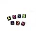 600 Pieces 6mm DIY Black Colorful Acrylic Alphabet Letter Cube Beads for jewelry making, DIY Bracelets, Necklaces,Children's Educational Toys, Key Chains and Children's Educational Toys (Black)