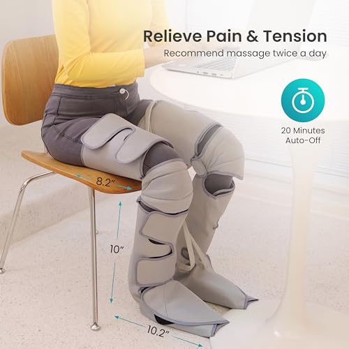 Snailax Leg Massager for Men and Women for Home and Office | Calf Massager with Air and Heat Compression, 3 Modes, 3 Intensity, Adjustable, Gift for Women and Men