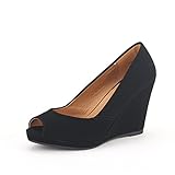 DREAM PAIRS REVEA Women's Casual Outdoor Slip On Open Toe Wedge Heel