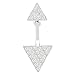 Feramox Ear Jacket Earring Sterling Silver Stud Earrings Diamond Ear Jackets Triangle Earrings for Women(Silver)