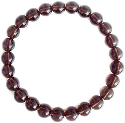 Wondyous 8mm Smoky Quartz Stretch Bracelet Bead large size 8.2 inch