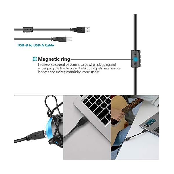 Neewer USB Mikrofon Set 192KHz/24Bit Plug&Play Nieren Kondensatormikrofon mit Monitorkopfhörern, Schaumstoffkappe… – Bild 6