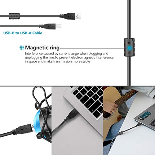 Neewer USB Mikrofon Set 192KHz/24Bit Plug&Play Nieren Kondensatormikrofon mit Monitorkopfhörern, Schaumstoffkappe… – Bild 6