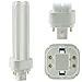 (4 Pack) PLC-13W 835, 4 Pin G24q-1, 13 Watt Double Tube, Compact Fluorescent Light Bulb, Replaces Philips 38327-3, GE 97596 and Sylvania 20671