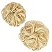 REECHO Thick 2PCS Updo Messy Hair Bun Curly Wavy Ponytail Extensions Hairpieces Hair Scrunchies for Women Girls Color Bleach Blonde