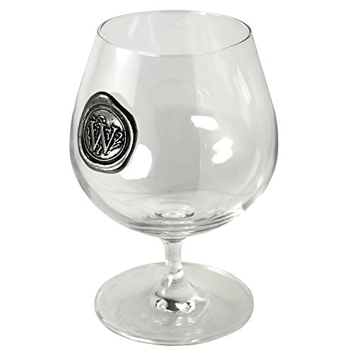 English Pewter Company 14.5oz Brandy Cognac Snifter Glass With Monogram Initial - Unique Gifts For Men - Personalized Gift With Your Choice of Initial (S) [MON219] - Thumbnail 4