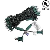 KingDom-LL 50 LED Bulbs Christmas Lights Plug in - AIDDOMM, LED Bulbs String Lights for Outdoor and Indoor, Party, Patio, Warm White, Green Wire, 25 Feet, UL Listed