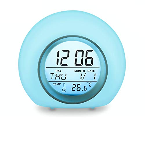 OUTERDO Kids Alarm Clock, Children's Light Alarm Clock for Bedrooms, 7