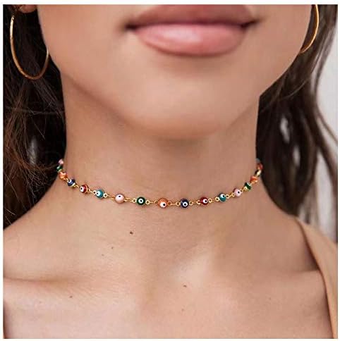 Kercisbeauty Evil Eyes Choker for Women Girls Gold Necklace for Party Gift Her Jewelry Kercisbeauty Evil Eyes Choker for Women Girls Gold Necklace for Party Gift Her Jewelry