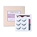 Magnetic Eyelashes and Eyeliner Natural Look Perm Individual Reusable Fake Eyelash Extension Tweezers Supplies, Black Eye Liner Pencil Waterproof Prime Kit No Glue, 3 Pairs
