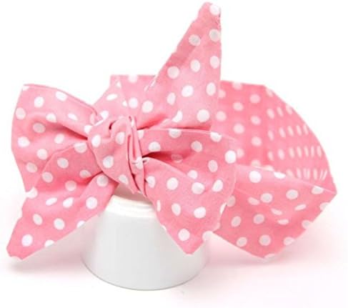HN Wave Spot Baby Girls Headband Elastics For Newborns Elastic Hair Head Band (Pink)