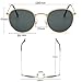 Small Round Vintage Mirror Lenses UV Protection Unisex Sunglasses by HMIAO (Gold Frame, Black)