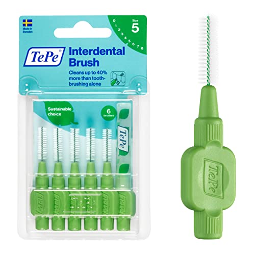 TEPE Interdental Brush Original, Soft Dental Brush for Teeth Cleaning, Pack of 6, 0.8mm, Large