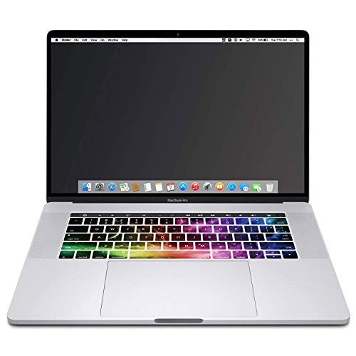 YMIX MacBook Keyboard Cover for 2016 2017 2018 Pro 13 Pro 15 Inch with Touch Bar, Washable Silicone Keyboard Skin for Pro 13 (A1706 A1989) & Pro 15 (A1707 A1990) with Touch Bar - Nebula